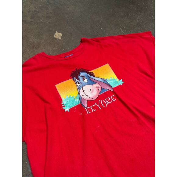 Vtg 90s Disney Eeyore TShirt Red Double Sided Graphic Tee Sz 2X Pooh Jerry Leigh - Picture 10 of 11